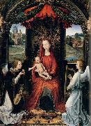 Hans Memling Madonna Enthroned with Child and Two Angels oil painting on canvas